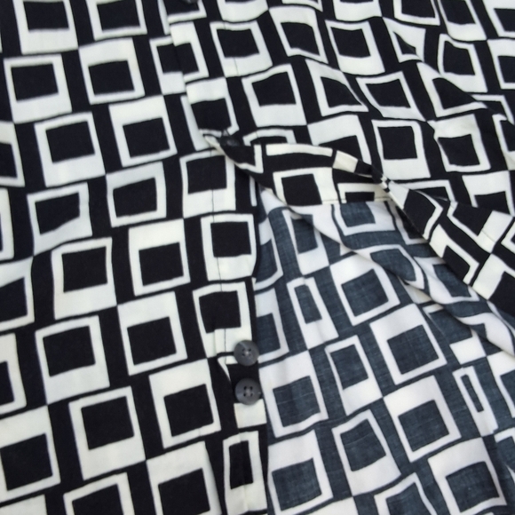 Vintage Campia Moda Modernist Old Tv Box Print Deco Style Short Sleeve Shirt L - Picture 7 of 11